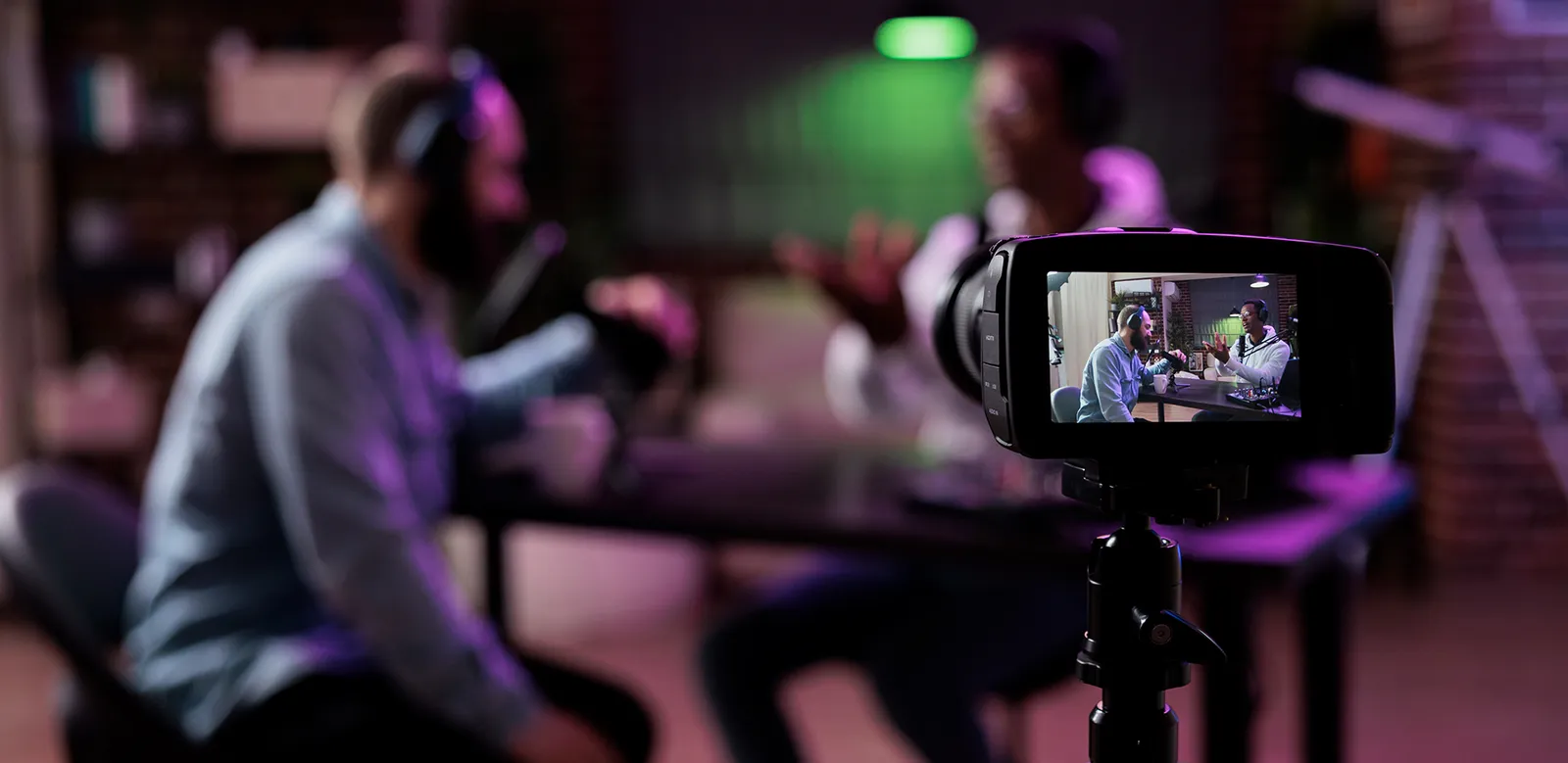 Broadcast conversation being captured on camera